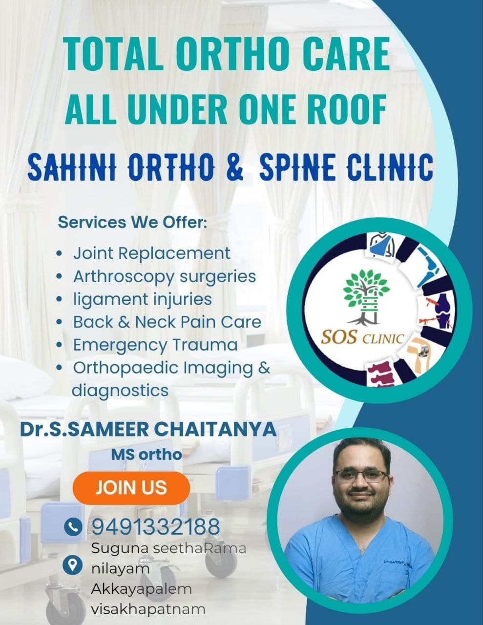 Total Ortho Care All Under One Roof — Sahini Ortho & Spine Clinic services poster
