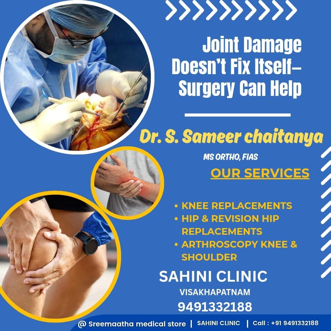 Sahini Clinic services — Knee & Hip Replacement, Arthroscopy